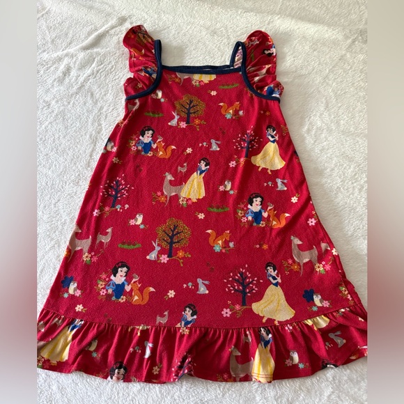 Disney Other - Disney Snow White Woodland Animals Red Flutter Sleeves Nightgown 5/6